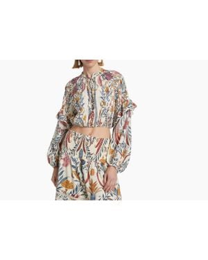 FARM Rio Long Sleeve Blouse, Romantic Lightness Cream - Black