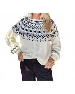 Vine & Love Fair Isle Glitter Sweater - Gray