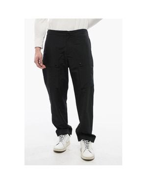 Balmain Nylon Sweatpants With Side Zip - Black
