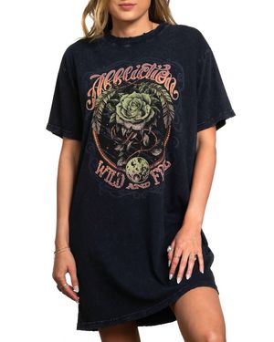Affliction Cosmic Wild Short Sleeve Shirt Dress - Black