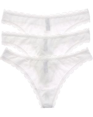 B.tempt'd B. Tempt'D Set Of 3 Inspired Eyelet Thong - White