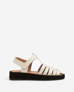 Flattered Gigi Leather Fisherman Sandals - White