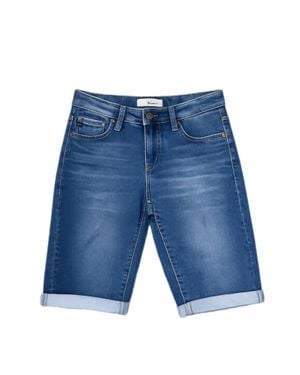 Kancan Midrise Cuffed Bermuda Short - Blue