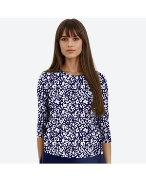 Calypsa 3/4 Sleeve Rash Guard Margaux Swim Top - Blue