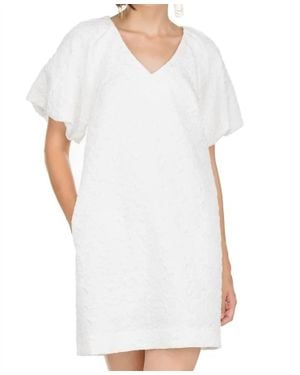 Jade Melody Tam Bro Puff Sleeve Chemise Dress - White