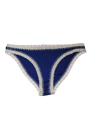 Platinum Swimwear Stitched Scoop Bikini Bottoms - Blue