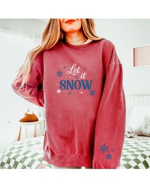 Simply Sage Market Let It Snow Snowflakes - Red