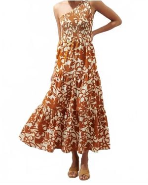 Sugarlips Marida Caramel Floral Maxi Dress - Brown