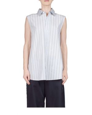 6397 Sleeveless Button Down Top - White