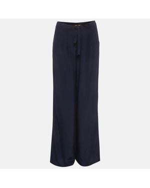 Roberto Cavalli Silk Loose Fit Pants - Blue
