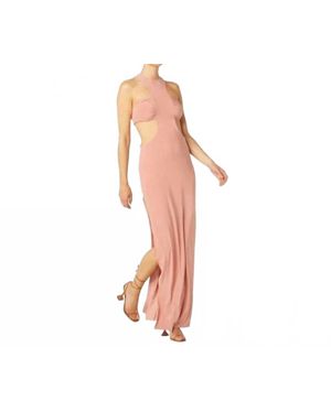 MISA Los Angles Lyra Cut Out Jersey Knit Maxi Dress - Blue