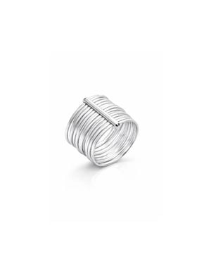 Gold & Honey Stacked Ring - White