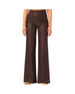 DL1961 Hepburn Wide Leg High Rise Vintage Pants - Brown