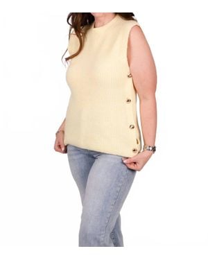Q2 Regal Row Knit Sleeveless Top - Natural