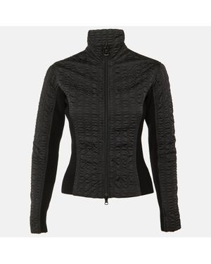 Giorgio Armani Nylon & Knit Zip Up Jacket - Black