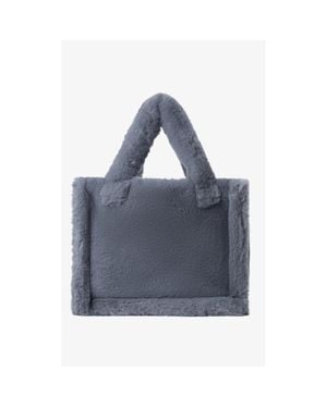 Lamarque Jade Faux Fur Tote Bag - Blue