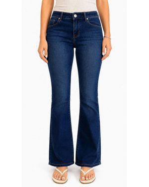 1822 Denim Mid Rise Petite Better Butter Slim Boot Jeans - Blue