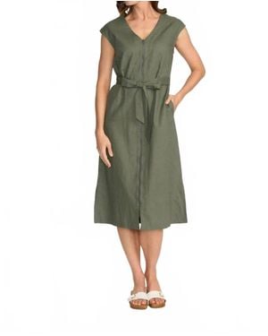Foil You Little Zipper Dress - Green