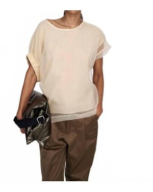 Rabens Saloner Gerta Organza Top - Brown