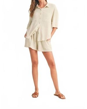 Miou Muse Textured Gauze Shirt - Natural