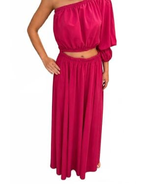 Karen T Design Cut And Curve Solid Dress - Red