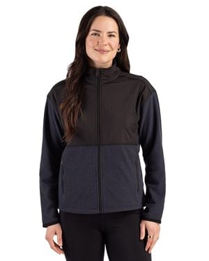 Cutter & Buck Hunts Point Recycled Fleece Hybrid Full Zip Jacket - Black