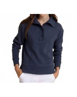 Southern Tide Tonya Button Mock Pullover - Blue
