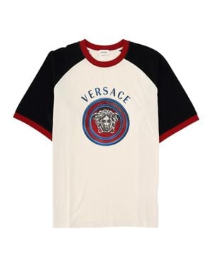 Versace Multicolor Short-Sleeve Medusa Cotton T-Shirt - Black