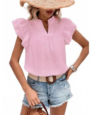 Miss Sparkling Ruffle & Go Blouse - Pink