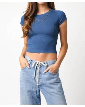 Olivaceous Hallie Crewneck Top - Blue