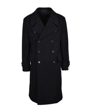 Caruso Double-Breasted Wool-Cashmere Coat - Black