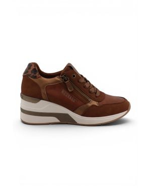 Mustang Tan Cream Platform Sneaker Sneaker Casual Shoes - Brown
