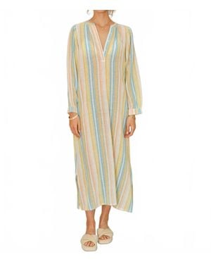 M.A.B.E Kori Stripe Kaftan Dress - Yellow