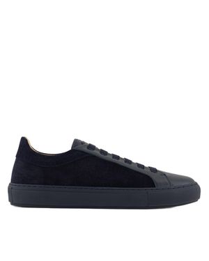 Born Outside Low-Top Sneakers With Suede Side Panels And Rubber Sole - Blue