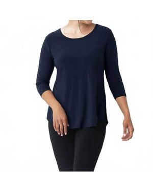 Sympli To Go Classic 3/4 Sleeve Top - Blue