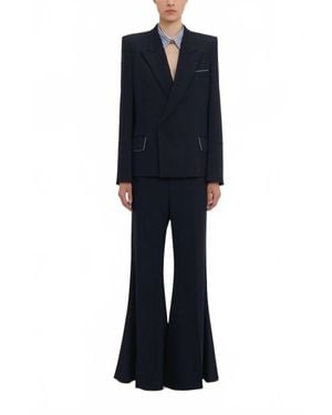 Victoria Beckham Pointed Shoulder Jacket - Blue