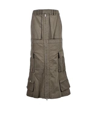 we11done Cotton Cargo Dress - Gray