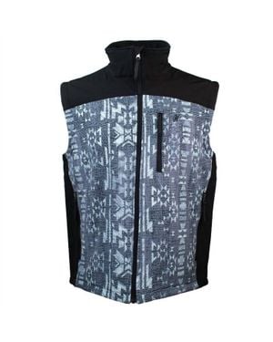 Hooey Aztec Softshell Vest - Blue