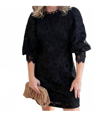 Fate Crochet Mini Dress - Black