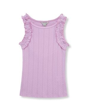 Habitual Ruched Sleeve Tank Top - Purple