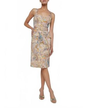 L'Agence Idy Button Front Midi Tank Dress - Natural