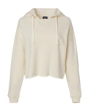 Mv Sport Angel Fleece Crop Hooded Sweatshirt - Natural
