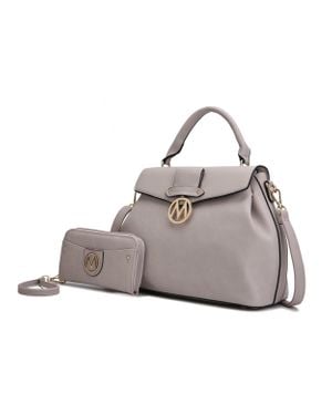 MKF Collection by Mia K Aurora Satchel & Wristlet Wallet Handbag Purse By Mia K - Gray