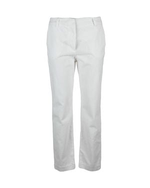 Eleventy Tailored Cotton Modal Stretch Pants With Subtle Ribbed Detailing - Gray