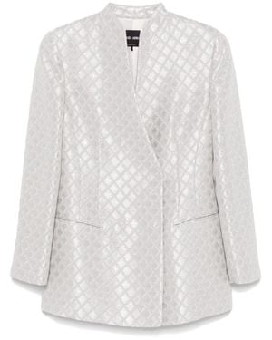 Giorgio Armani Light Double-Breasted Jacket With Sequin Embellishment - White