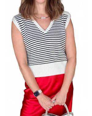 KLD Gilmore Striped Sweater Top - Red