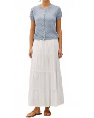 Be Cool Tiered Maxi Skirt - White