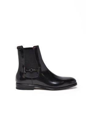 Ferragamo Leather Isidoro Boots - Black