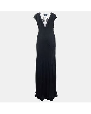Roberto Cavalli Jersey Embellished Sleeveless Maxi Dress - Blue