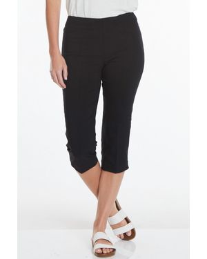 Slimsation By Multiples Pull On Capri Pant - Black